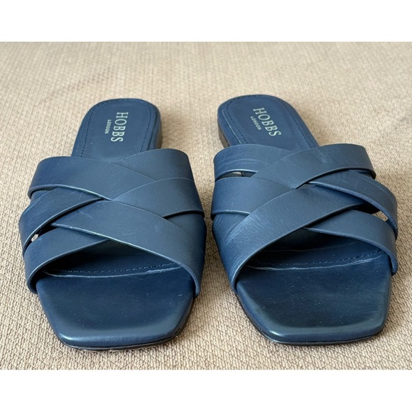 Pre-owned authentic Hobbs London navy blue slides - Picture 11 of 11